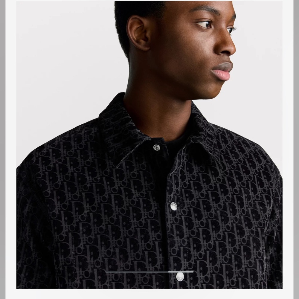 Black Patterned Button-Up Shirt - image 2